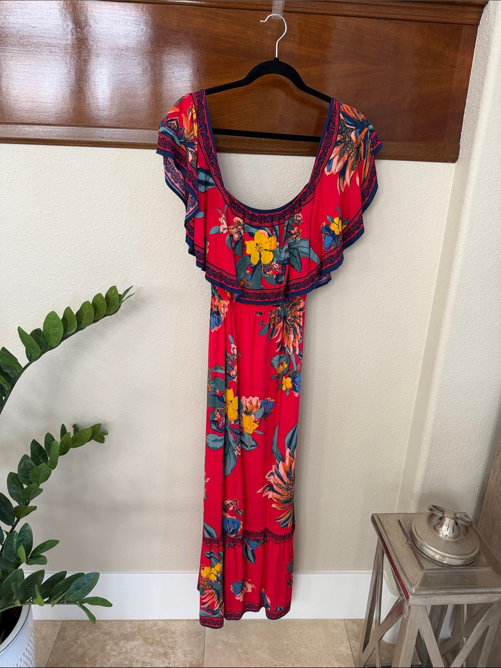 Floral Off-Shoulder Maxi Dress Tropical